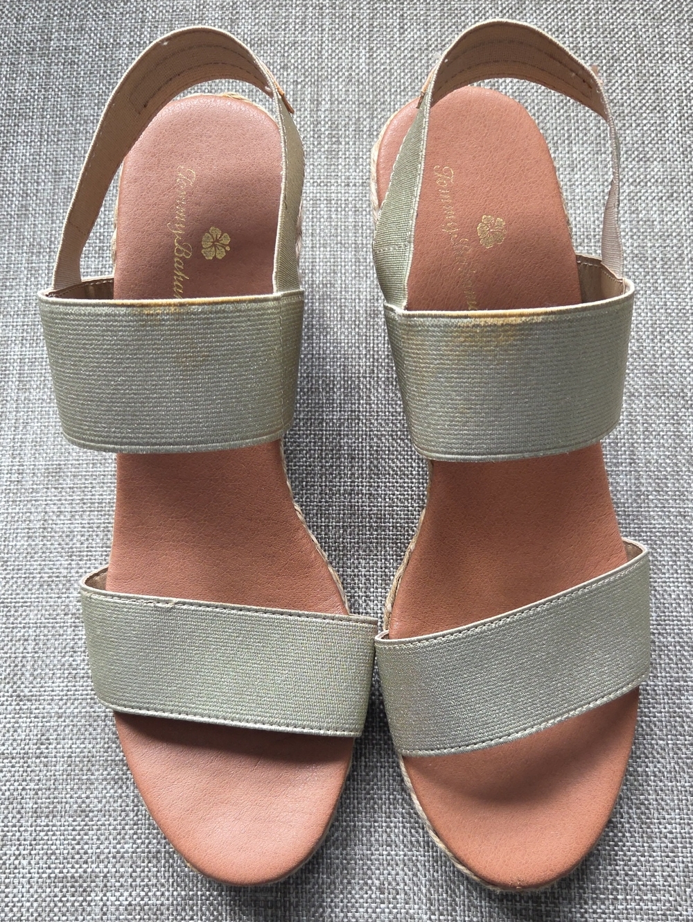 Tommy Bahama Gold Elastic Strap Women’s Sandals
